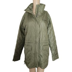 Columbia Copper Crest Plush Fleece Lined Quilted Coat Jacket Green - Large NWT